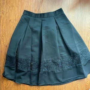 Express Black Lace Inset Midi Skirt Size 8